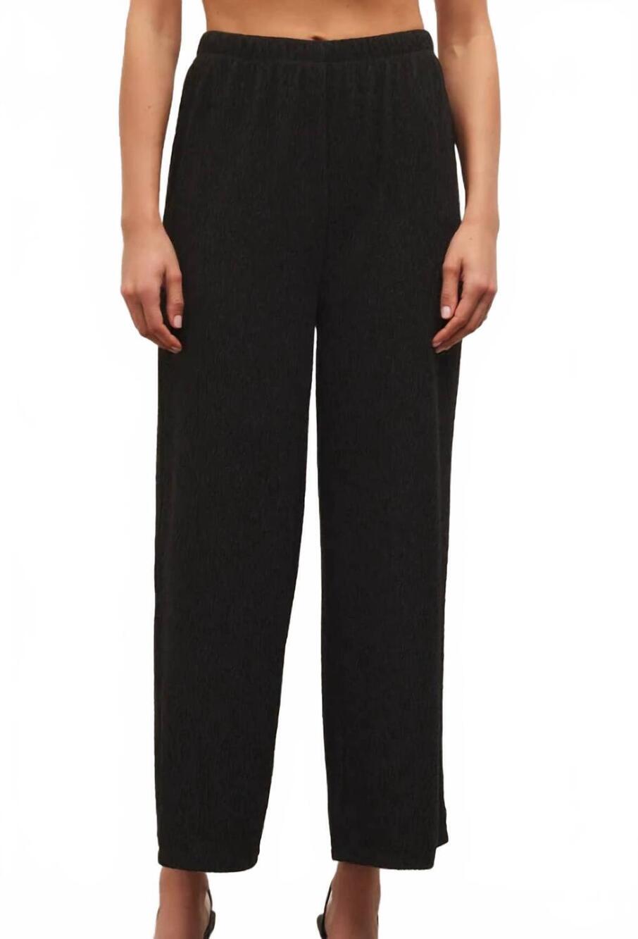 NEW Z SUPPLY cosmic crinkle knit pant in black